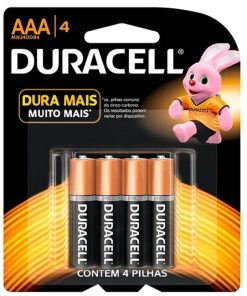 PILHA DURACELL AAA ALCALINA 4UN