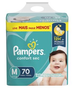 FRALDA PAMPERS CONFORT SEC BAG M 70UN