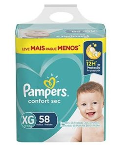 FRALDA PAMPERS CONFORT SEC BAG XG 58UN
