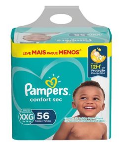 FRALDA PAMPERS CONFORT SEC BAG XXG 56UN