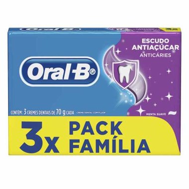 CREME DENTAL ORAL B ANTI ACUCAR 3X70GR