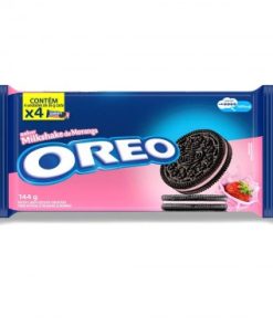 BISCOITO OREO MILK SHAKE MORANGO 144GR