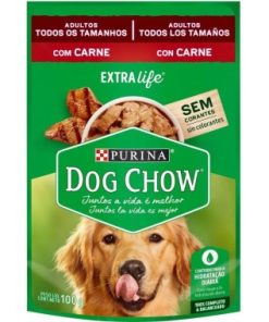RACAO DOG CHOW CARNE AO MOLHO SHT 100GR