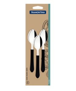 CONJ TRAMONTINA COLHER P CHURR PRETO 3PC