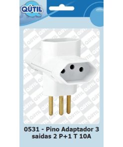 PINO ADAPTADOR 3 SAIDAS 2P+1 T10A UN