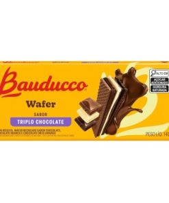 BISCOITO BAUDUCCO WAFER TRIPLO CHOC 140G