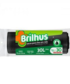 SACO LIXO BRILHUS ROLO 30L UN