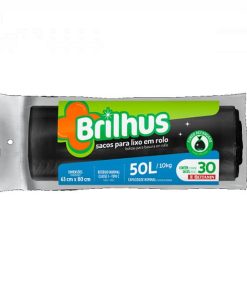 SACO LIXO BRILHUS ROLO 50L UN