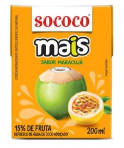 AGUA DE COCO SOCOCO MAIS MARACUJA 200GR