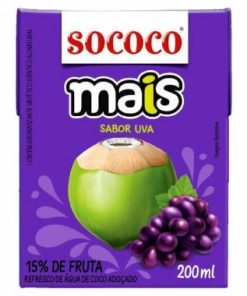 AGUA DE COCO SOCOCO MAIS UVA 200ML