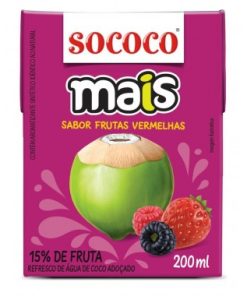 AGUA DE COCO SOCOCO MAIS FRU VERMEL200ML
