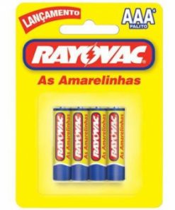 PILHA RAYOVAC PALITO AMARELINHA SM 4UN