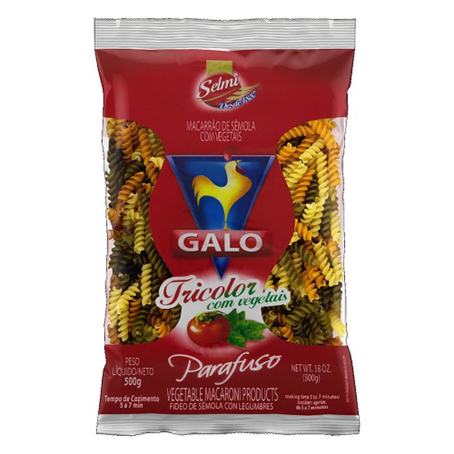 MASSA GALO S OVOS PARAFUSO TRICOLOR500G