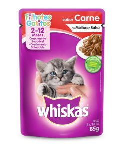 RACAO WHISKAS JUNIOR CARNE SHT 85GR