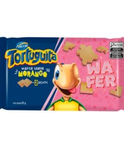 BISCOITO WAF TORTUGUITA MORANGO 85GR