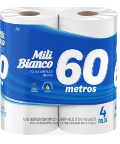 PAPEL HIG MILI BIANCO 60MT C/4 UN