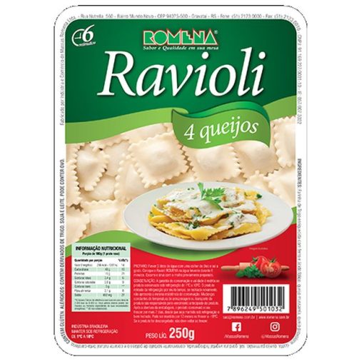 MASSA ROMENA RAVIOLI 4 QUEIJOS 250GR
