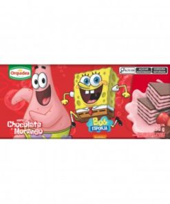 BISCOITO WAF BOB ESPONJA CHOC MORANGO90G
