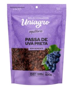 PASSAS UVA PRETA UNIAGRO S CAROCO 500GR