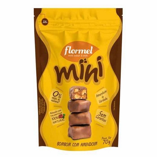 BOMBOM FLORMEL C/AMENDOIM ZERO MINI 70GR BOMBOM FLORMEL C/AMENDOIM ZERO MINI 70GR