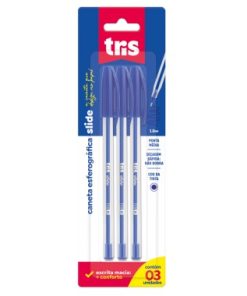 CANETA TRIS SLIDE AZUL C3 UN