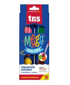 AQUARELA TRIS MEGA 12 CORES UN