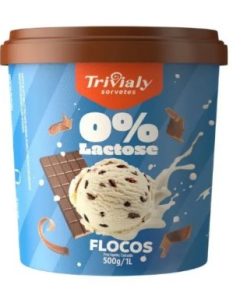 SORVETE TRIVIALY ZERO LACT FLOCOS 1L
