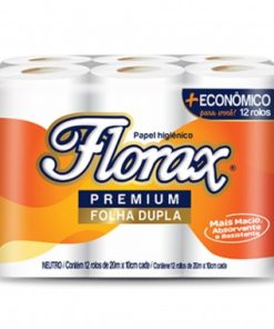 PAPEL HIG FLORAX FOLHA DUPLA 20M 12UN