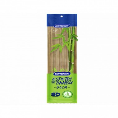 ESPETINHO BOMPACK BAMBU 30CM C50